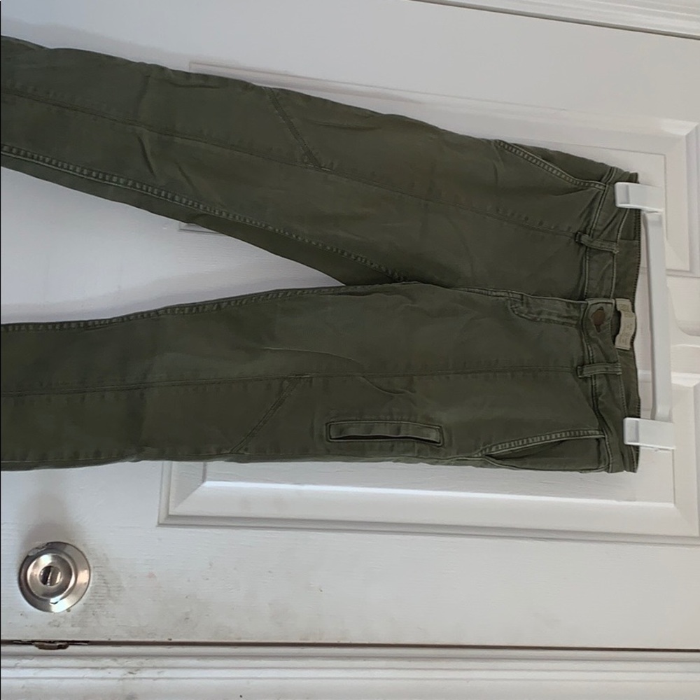 Green olive skinny jeans